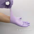 Gants de nitrile violet de laboratoire de qualité supérieure